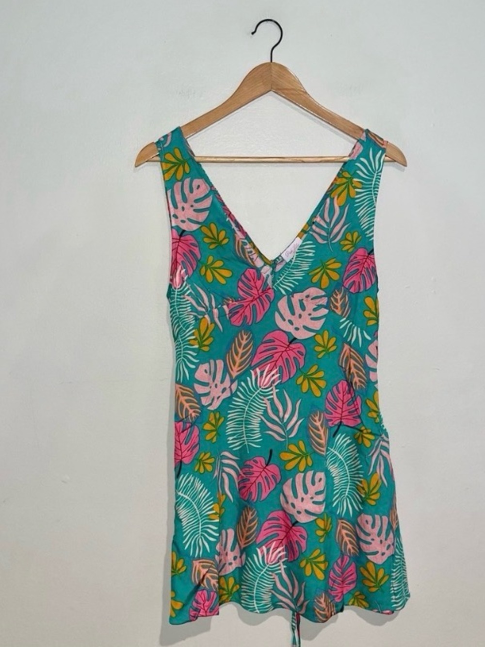 Pink Lily Meet Me On The Course tropical print dress L
